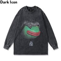 Dark Icon Bandana Frog เสื้อยืดแขนยาวผู้ชายฤดูใบไม้ร่วง Oversized High Street T-Shirt Man