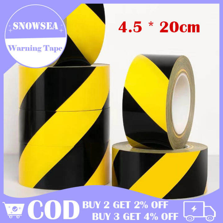 Safety Hazard Warning Adhesive Tape 45mm x 20 meters Lazada PH