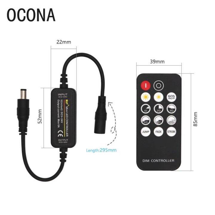 สวิตช์ตัวเชื่อมต่อแบบหรี่แสงได้-dc5v-24v-การปรับความสว่างปุ่มคอนเนคเตอร์แบบหรี่แสงได้14ปุ่มสำหรับโคมไฟแถบไฟ-led-ไฟรีโมทคอนโทรล-rf