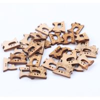 Natural Wooden Sewing Machine Pattern Buttons for Scrapbooking Craft 20pcs 17x23mm Haberdashery