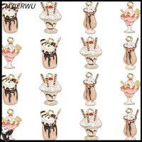 MYIERWU 40 Pcs โลหะผสมอัลลอยด์ จี้รูปไอศกรีมเคลือบ ยาว21-23มม. ความหนา1-1.3มม. Kawaii ฤดูร้อนหวานอาหาร Charms การ์ตูน Milkshake ช็อกโกแลต Sundae ขนม Charms ประณีตในสีที่แตกต่างกัน ขนาดรู1.8มม. เคลือบไอติมไอศครีมถ้วยขนมหวานเสน่ห์ งานฝีมือดีไอวาย