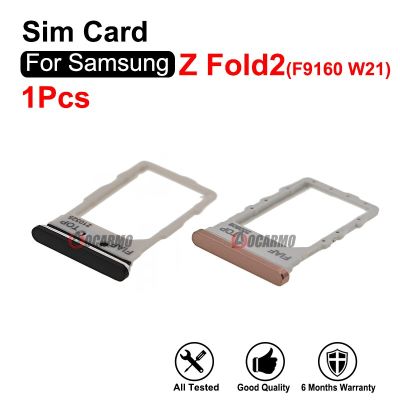 ถาดใส่ซิมสำหรับ Galaxy Z Fold 2 F9160 W21สีดำ/ ซิมกระเป๋าเก็บบัตรเปลี่ยนอะไหล่ซ่อมช่อง