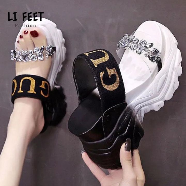 2022-new-fashion-thick-bottom-heightening-cool-drag-wedge-heel-slippers-womens-rhinestone-one-word-half-drag-summer-outer-wear