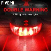 ✠▩▽ Bicycle Cycling Lights Taillights Laser Safety Warning Waterproof Lamp 5 LED 2 Bicycle Light reflector Bike Accessories Light