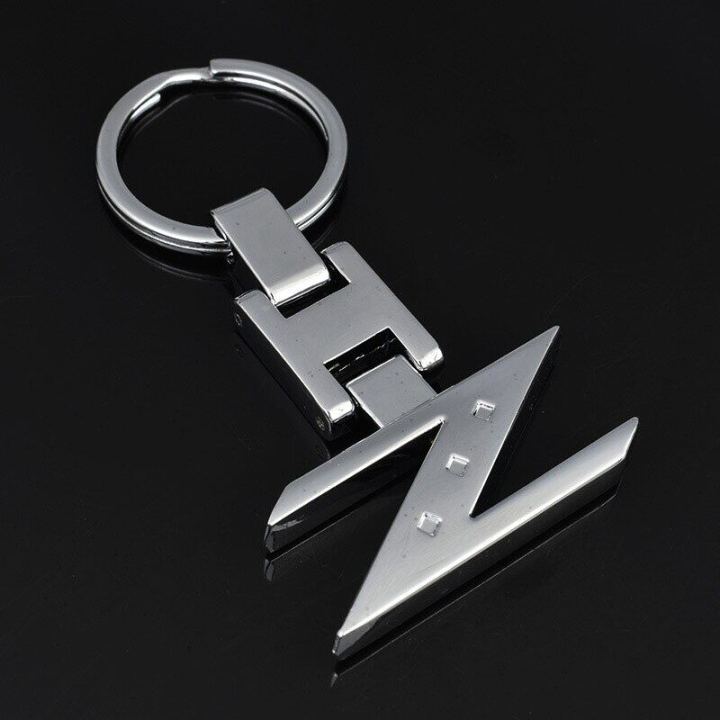 ห่วงโซ่กุญแจรถยนต์สไตล์-z-พวงกุญแจสายโซ่กุญแจโลหะผสมสังกะสีชุบโครเมี่ยมสำหรับนิสสัน280zx-300zx-350z-370z-z