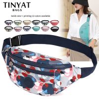 TINYAT Print Women Fanny Pack Money Phone Purse Shoulder Waist bag Ladies Travel Sports Large Belt Bag Pouch Fashion Handbags Running Belt