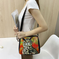 Cute Cartoon Owl Printing Handbag Women Underarm Bags Canvas Fashion Ladies Messenger Bag Portable Tote Bags Gift