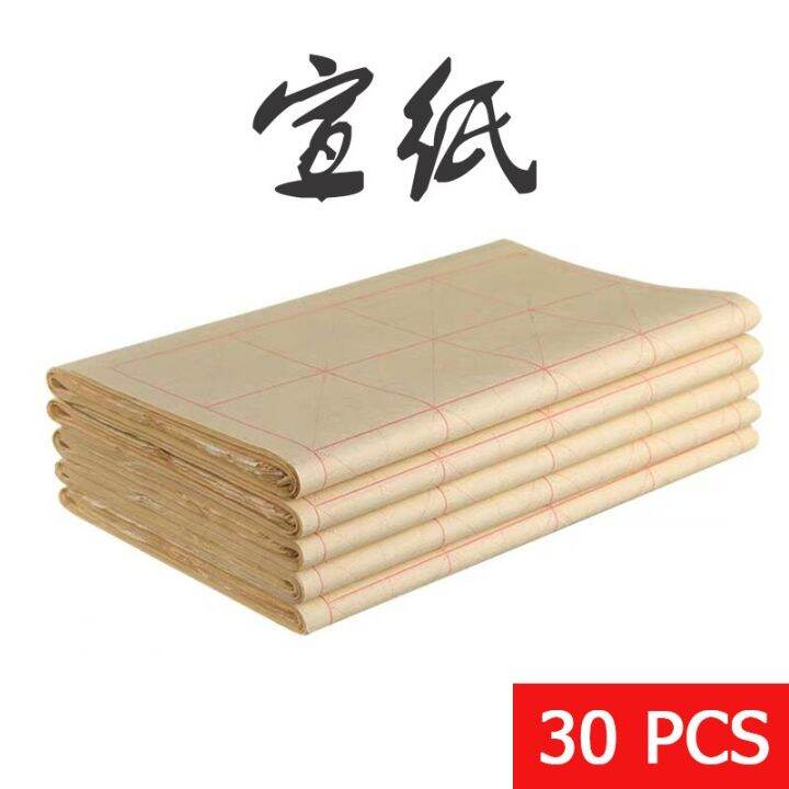 30Pcs Xuan Paper Bamboo Pulp Rice Paper Chinese Characters Practice Handwriting Painting