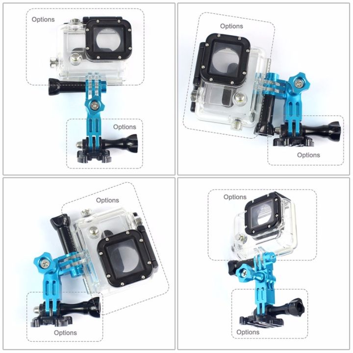 glorystar-cnc-อลูมิเนียมสามทางแขวนหมุนตัวแปลงเลนส์สีฟ้าสำหรับ-gopro-hero-เซสชั่น85-osmo-max-xiaomi-yi-sj-gitup-กล้องกีฬา