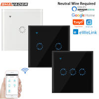 Smart Life WiFi Tuya ewelink Light Wall Switches แผงกระจกสัมผัสเสียงไร้สายรีโมทคอนลโดย Alexa Home 123แก๊ง