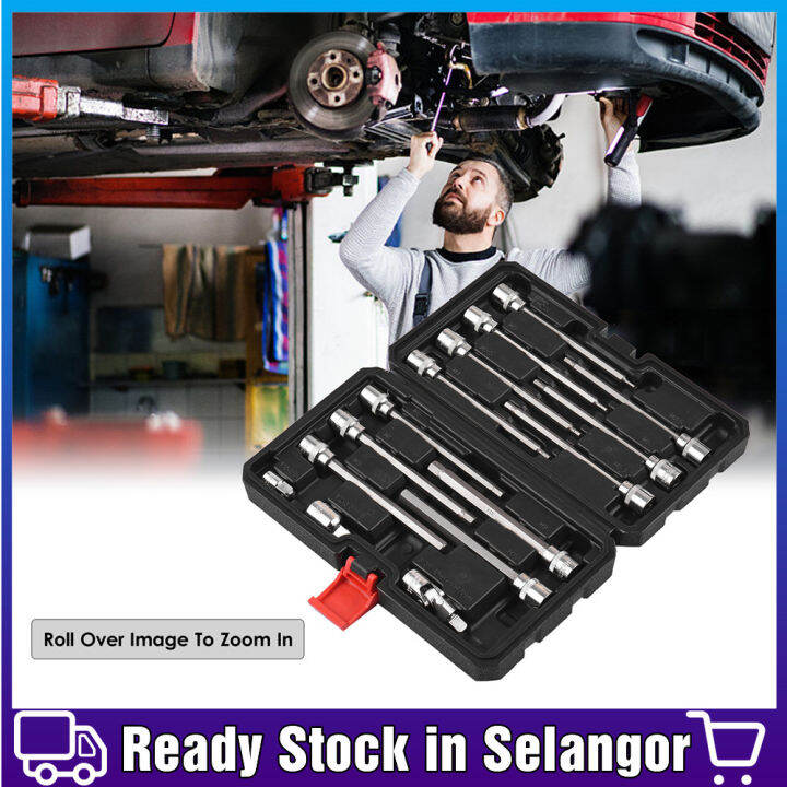 15PCS 3/8” Drive Metric Extra Long Allen Hex Bit Socket Set Car Long