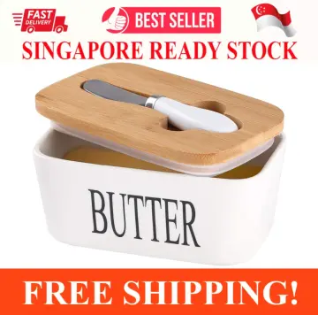 Butter Dish with Knife - Airtight Butter Keeper Holds Up to 2