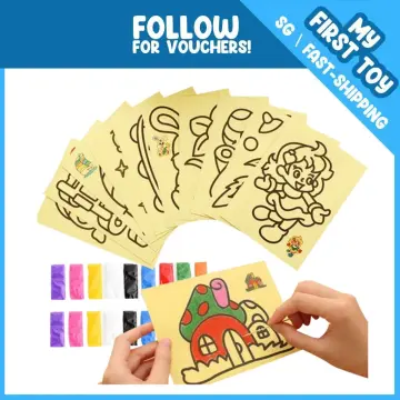 5pcs/lot Kids DIY Color Sand Painting Art Creative Drawing Toys