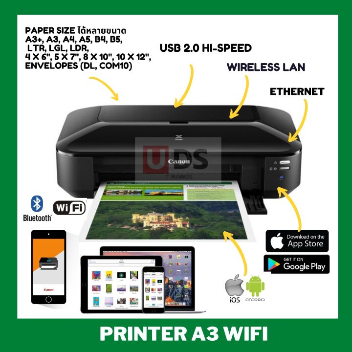 เครื่องพิมพ์-เครื่องปริ้นท์-printer-สี-และขาวดำ-wifi-canon-รองรับการใช้งานได้ถึงขนาด-a3-ปริ้นท์ผ่านมือถือได้-ประกันศูนย์-1-ปี-canon-pixma-ix6870