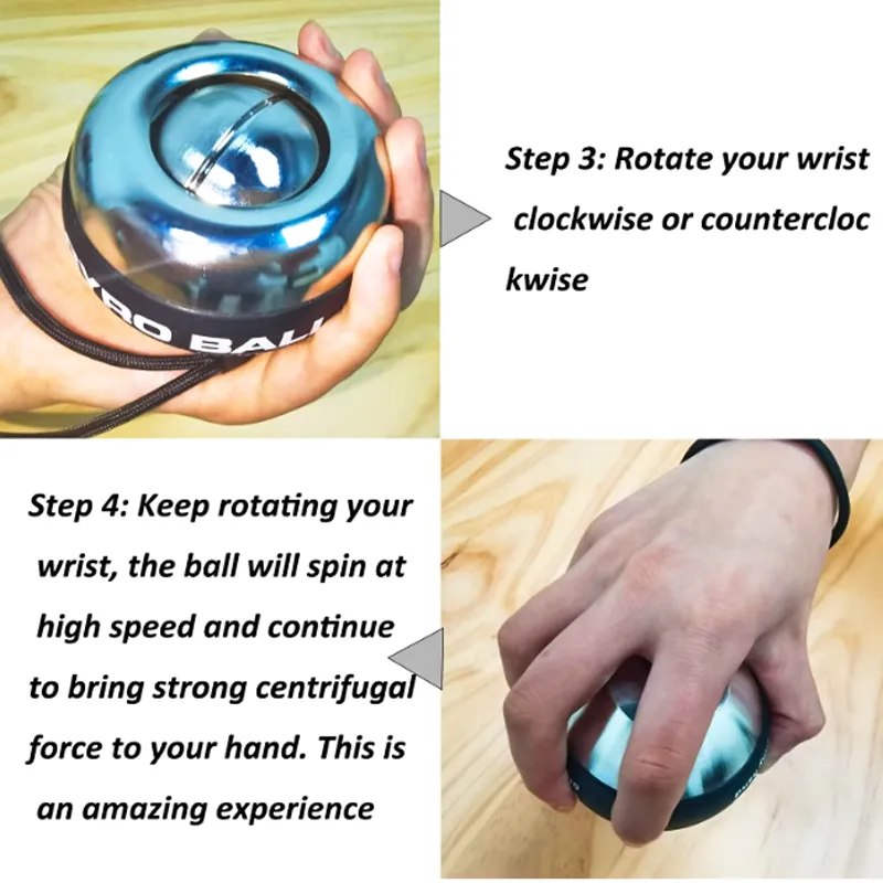 Self-Starting Wrist Gyro Ball, Wrist Strengthening Device, Hand Enhancer,  Forearm Exerciser, Used To Strengthen Arms, Fingers, Wrist Bones And Muscles
