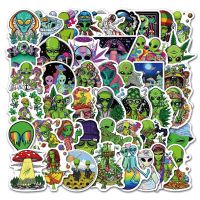 Psychedelic Alien Weed Characteristics Stickers Laptop Car Bike Travel Luggage Fridge Vinyl Decal Waterproof Sticker