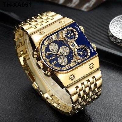 European and Oulm large dial local tyrant gold belt steel creative barrel type personality quartz watch gift