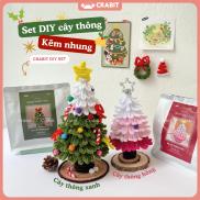 Set DIY bộ nguyên liệu làm cây thông Noel kẽm nhung Crabit