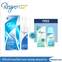 Regro Alpha Serum free Regro Hair Protective Shampoo 100ml.ซีรั่มกระตุ้นการสร้างผมใหม่แถมแชมพูลดผมร่วง ลดความมัน