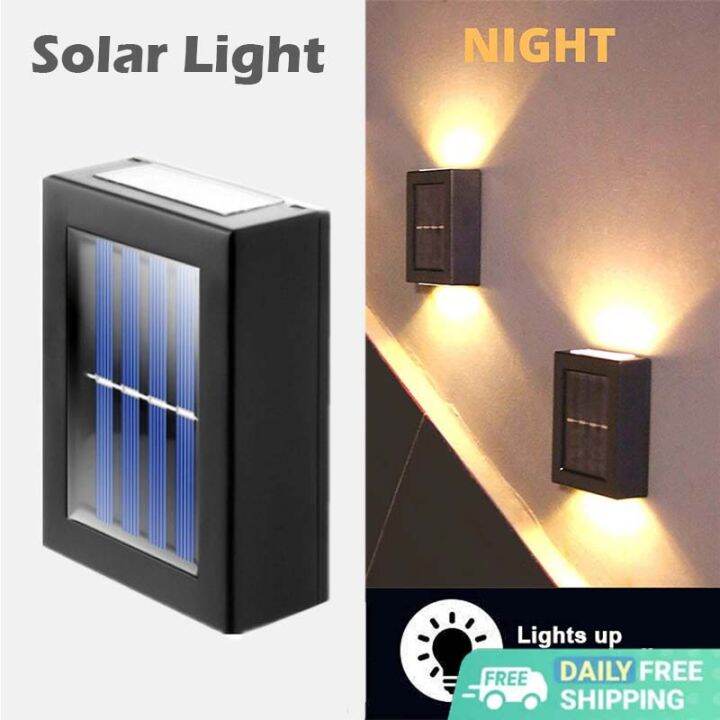 Solar Wall Lamp Outdoor LED Solar Stair Light Waterproof Wall Solar ...