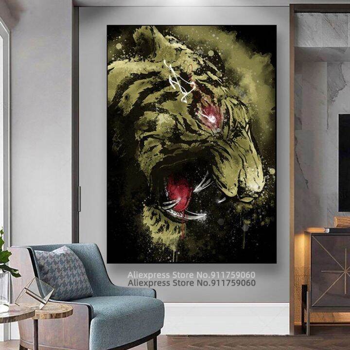 eye-of-the-tiger-wall-art-โปสเตอร์พิมพ์ภาพวาดผ้าใบภาพตกแต่ง-cuadros-0822