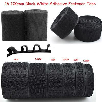5Meters/Lot 16-100mm Black White Non-Adhesive Fastener Tape Hook and Loop Tape No Glue DIY Sewing Accessories Magic tape Adhesives Tape