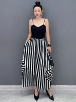 XITAO Pants Fashion Women Striped  Wide Leg Pants