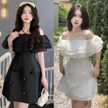 Váy đầm nữ kiểu polo thêu gấu trước ngực 2 màu đen trắng cá tính | Shopee  Việt Nam