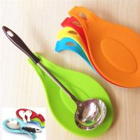 1pcs Food Grade Silicone Spoon Mat Silicone Heat resistant Placemat Tray Spoon Beverage Glass Coaster Easy To Clean Kitchen Tool