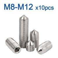 10 Buah/Banyak Hex Hexagon Socket Set Screw Cone Titik Grub Screw M8 M10 M12 304 A2-70 Stainless Steel DIN914