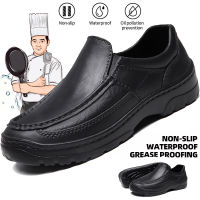 ✶☊◆ Ready Stock New Men Chef Shoes Kitchen Non-slip Safety Shoes Oil-proof Slip-Ons Soft Comfortable Work Shoes Slip on Loafers Leather Shoes