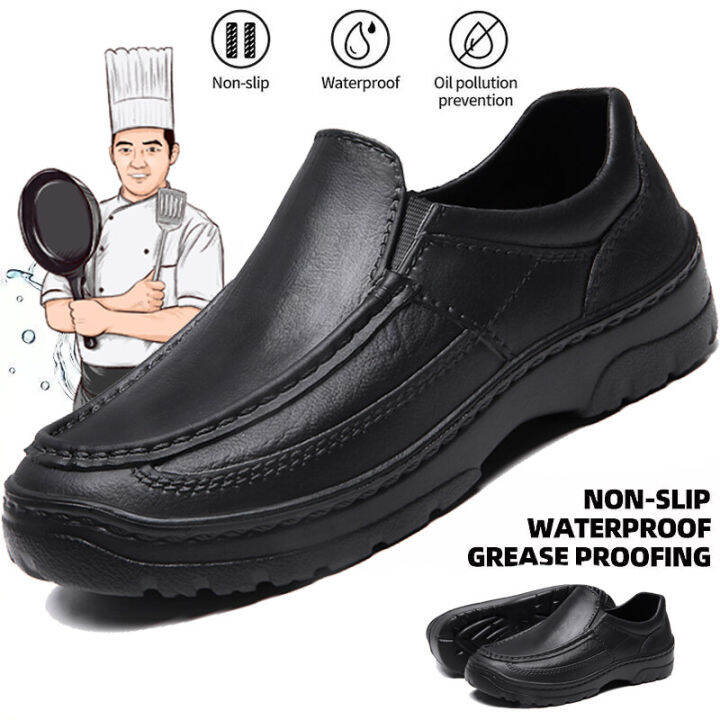 Ready Stock New Men Chef Shoes Kitchen Nonslip Safety Shoes Oilproof
