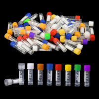 50/100Pcs 1-10ml Lab Plastic Frost Test Tubes Vial Seal Cap, Graduated Marks Centrifuge Tubes Skirted Conical Bottom for Laboratory School Educational