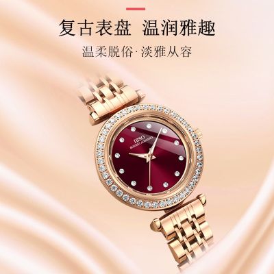 IBSO brand counters live new watch female atmospheric waterproof diamond movement quartz steel belt ☫