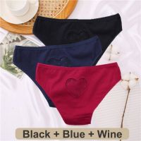 Cotton Panties Women Transparent Heart Low-Waist Underpant Hollow Out Women Cotton Briefs Seamless Lingerie M-XXL