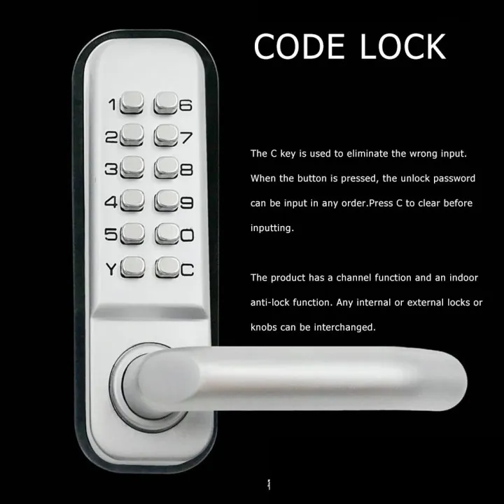 Mechanical Digital Push Button Door Lock Keyless Combination Code Lock