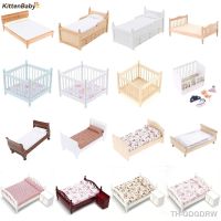 1/12 Dollhouse Mini Single/Double Bed Home Bedroom Furniture Toy Gift Living Room Furniture Model Beautiful Handmade Wooden Toy