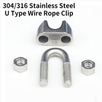 1/2pcs 304/316 Stainless Steel DIN741 U Type Wire Rope Clip Cable Bolts Rigging Hardware Clamps M2 M3 M4 M5 M6 M7 M8 M9 M10-M32