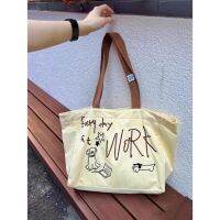 กระเป๋า Puppy Canvas Tote สำหรับผู้หญิง 2023 กระเป๋าสะพายแบบพกพาทุกแบบใหม่