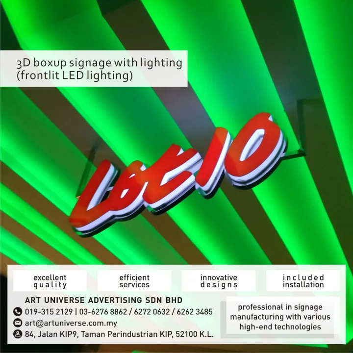 3D boxup signage with LED lighting Lazada
