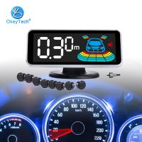 OkeyTech Reversing Camera Parktronic Led Back Up 8 Sensors Car Parking Sensor Kit Reverse Radar Detector System Monitor Drill Alarm Systems  Accessori