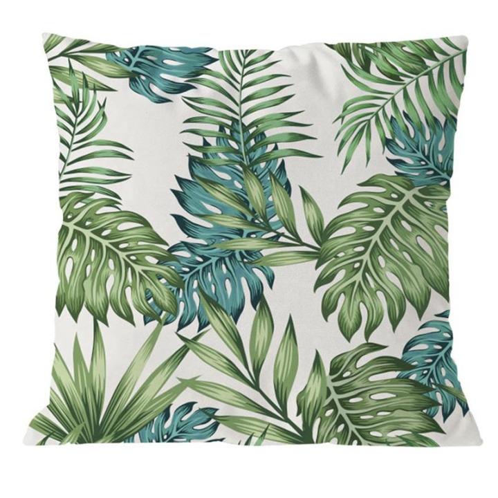 4pcs-plant-cushion-cover-tropic-tree-green-throw-pillow-cover-palm-leaf-decorative-pillows-flower-cushion-cover-45x45cm