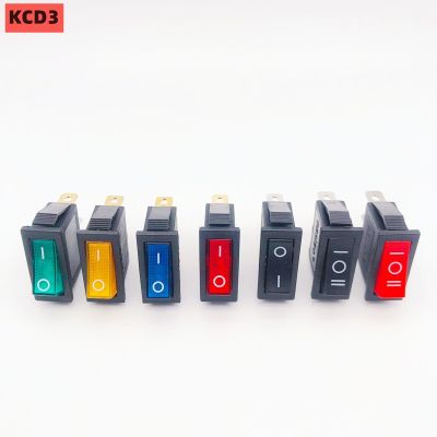 Rocker Switch KCD3 with LED 16A /20A 125V/250V ON-ON/ON-OFF-ON 2/3Position 3Pin Electrical Equipment Power Switch buttons