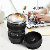 แก้วกาแฟ400Ml ภายในสเตนเลสรุ่นที่ห้าถ้วยเลนส์ SLR แก้วรูปเลนส์กล้องลื่นถ้วยเก็บอุณหภูมิกล้อง Stirring