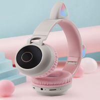 New Arrival LED Cat Ear Noise Cancelling Headphones Bluetooth 5.0 Young People Kids Headset Support TF Card 3.5mm Plug With Mic