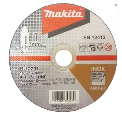 Makita accessories Wheel ชุดใบตัดหลังอ่อน10ใบ รุ่น พิเศษ ขนาด 4นิ้ว หนา1มิล 100*1*16มิล ตัดสแตนเลส เหล็ก ยี่ห้อ makita