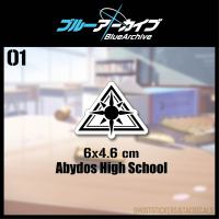01สติกเกอร์โลโก้เกม BlueArchive-Abydos High School ตกแต่งมือถือ รถยนต์ มอเตอร์ไซค์ laptop computer งานพิมพ์