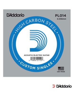 DAddario  PL014 สายกีตาร์ สายปลีก แพ็ค 5 เส้น สายกีตาร์โปร่ง / สายกีตาร์ไฟฟ้า เบอร์ 14 แบบ High Carbon Steel ของแท้ 100% (Pack of 5) ** Made in USA **