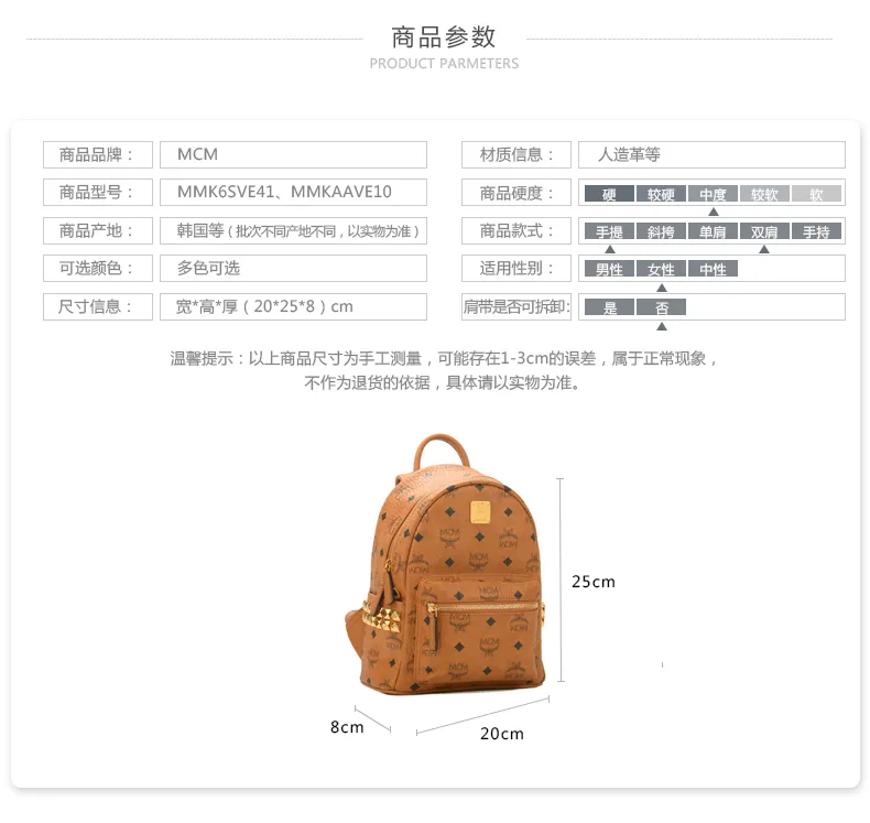 Direct】MCM Women's 20Years of the New STARKSide Rivet Mini Backpack  BackpackMMKAAVE10
