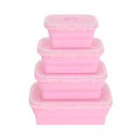 Rectangle Silicone Food Storage SiliconeBento for Kids Bento Microwavable Snack